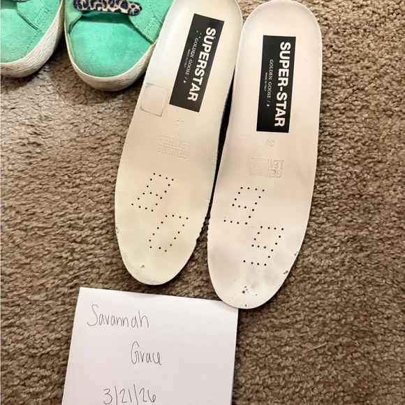 GGDB Green Suede Sneakers with Leopard Laces size 39 - Picture 6 of 6